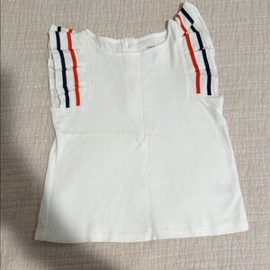 Janie and Jack girls top Stylish White Kids Top with Striped Accents